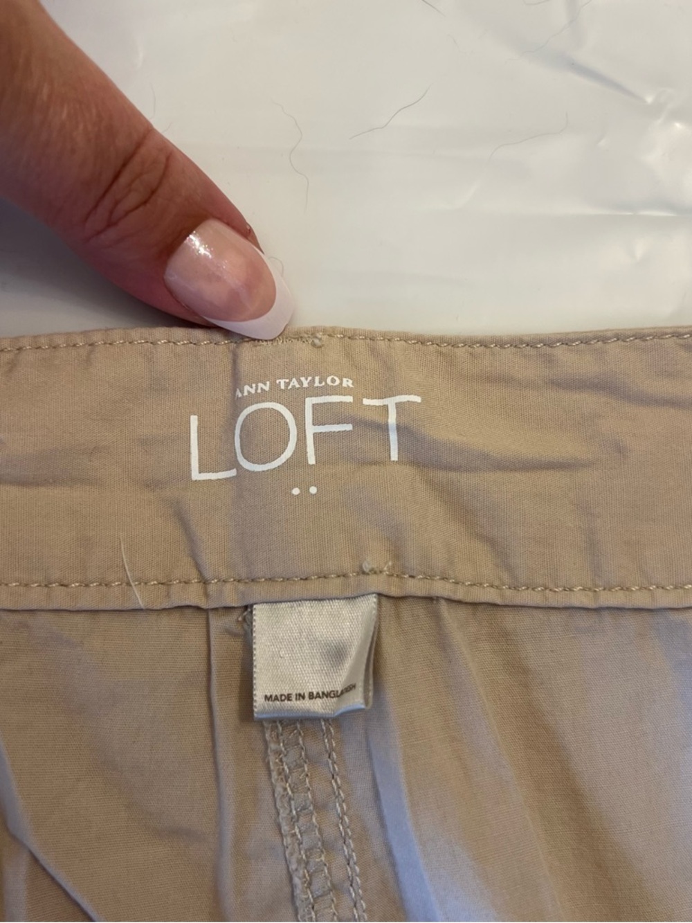 LOFT beige utility pull-on pants - Picture 3 of 15